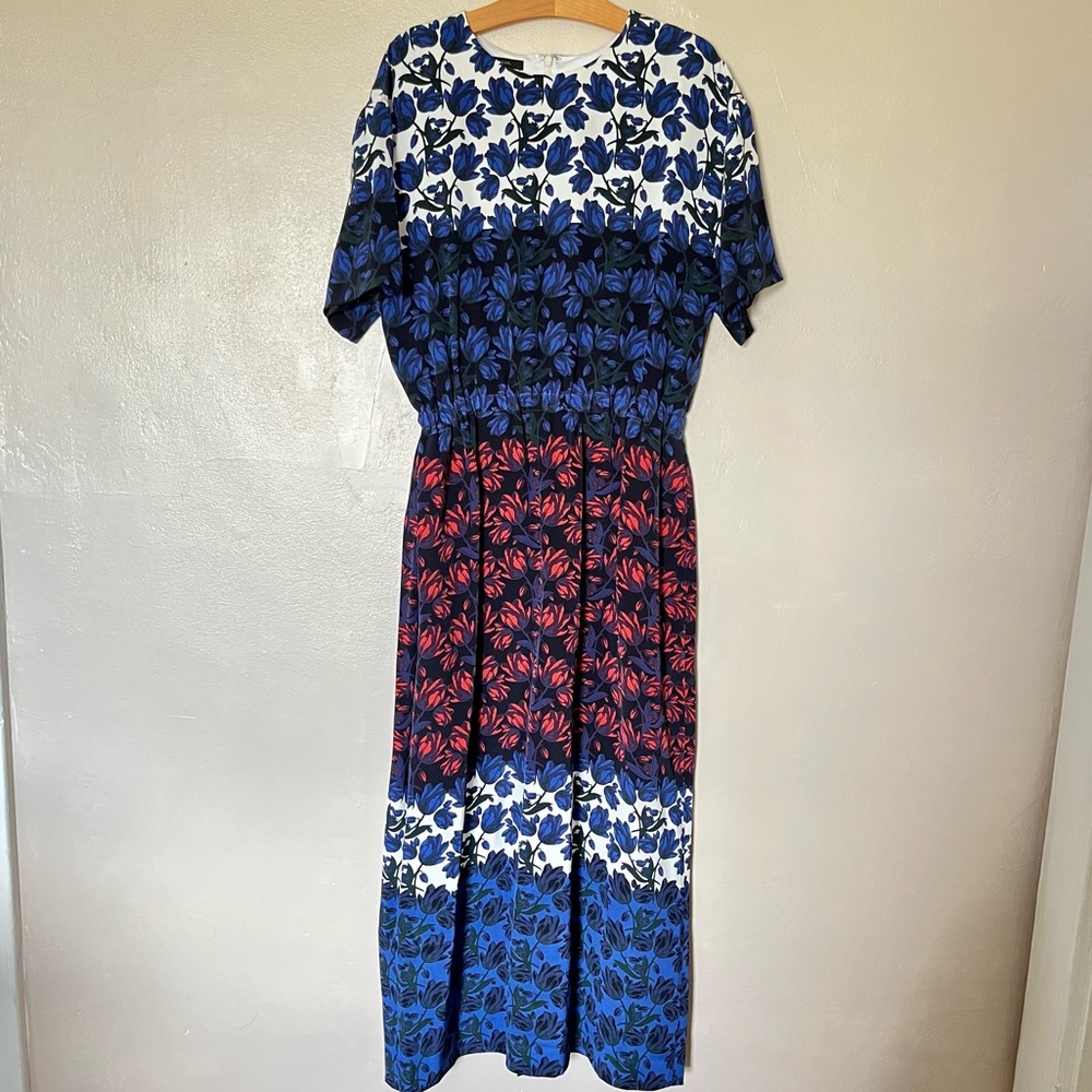 MOTHER OF PEARL silk floral print long maxi dress 8